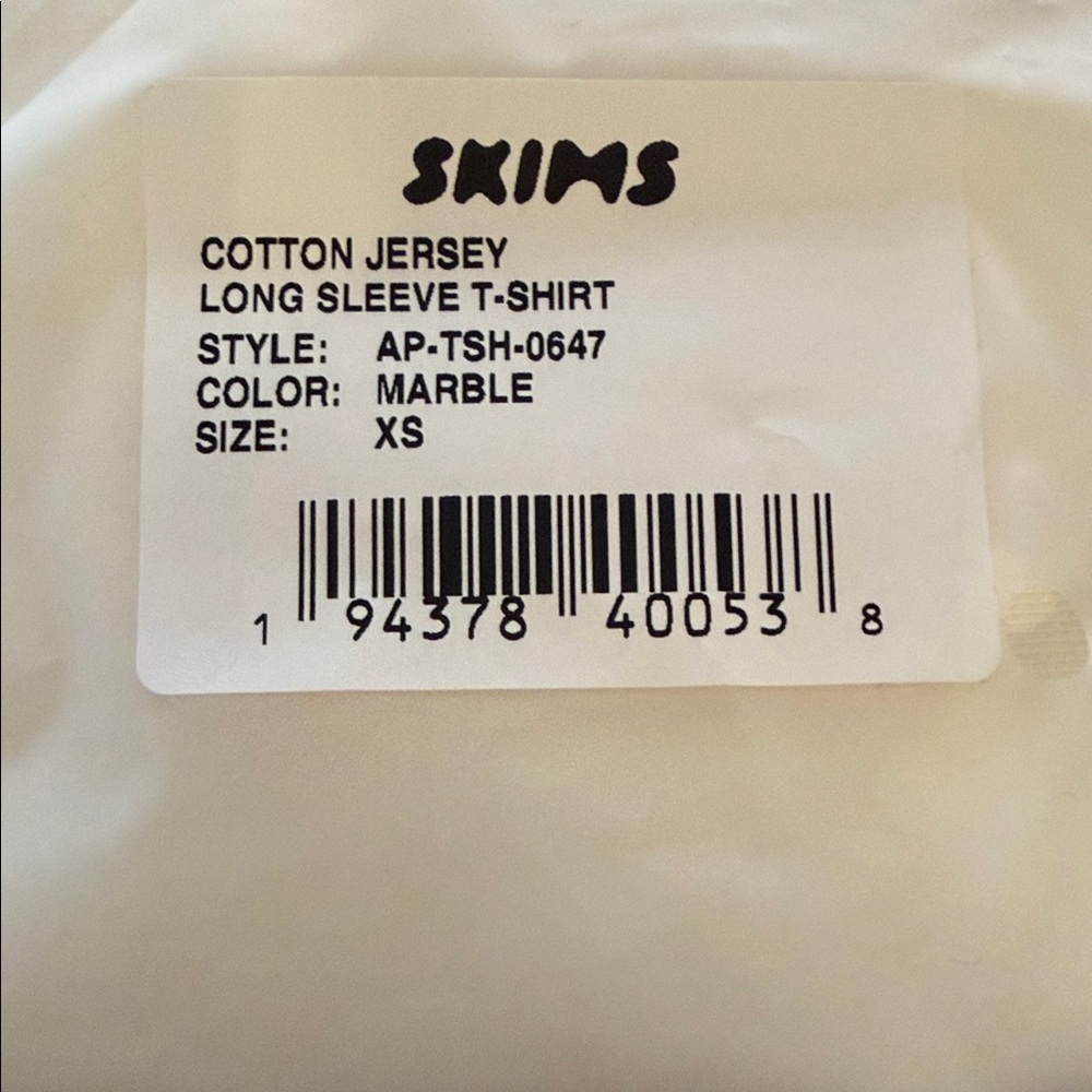 SKIMS Marble Cotton Jersey Long Sleeve Tee